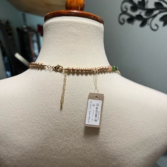 NEW Studio Barse Green & Cream Beaded Necklace Jade & Sunstone #BRNK - Picture 5 of 6